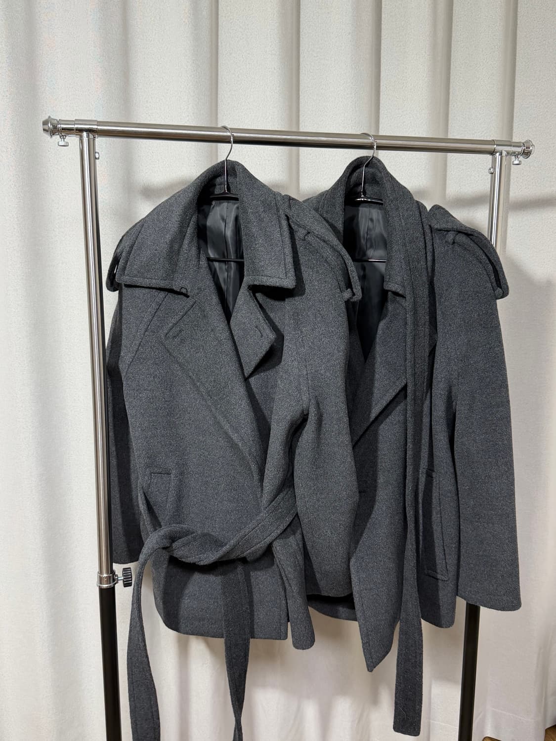 준지 JUUN.J 벨티드 미디 코트 (그레이) 상품이미지1