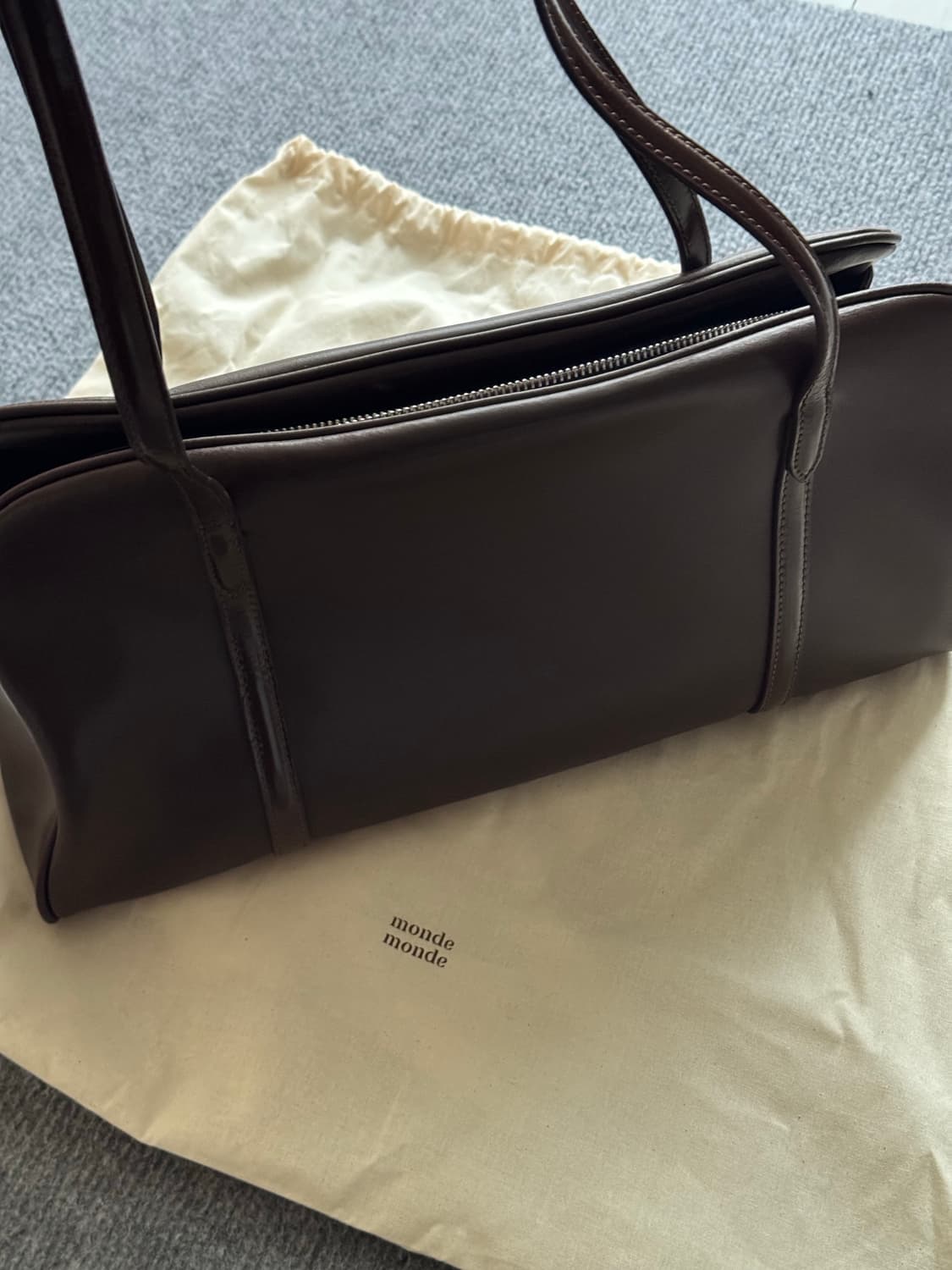몽드몽드 모먼트백 라지 브라운 상품이미지2