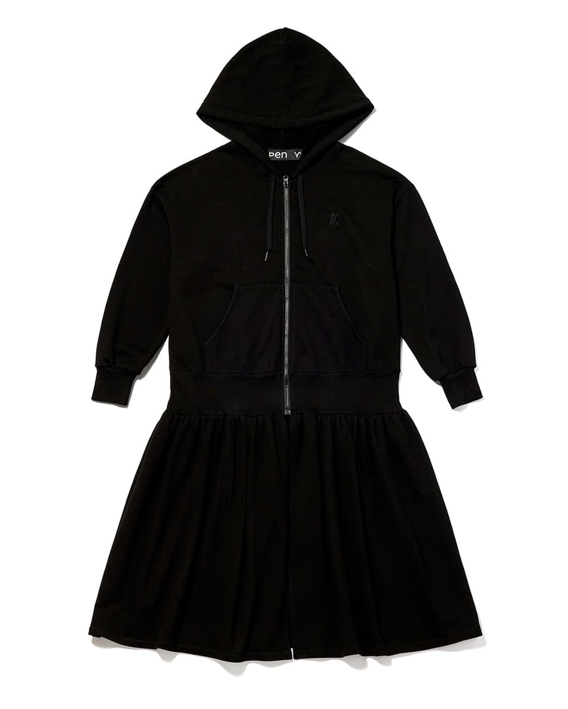   [OPEN YY]Black Jersey Shirring Hoodie  상품이미지1