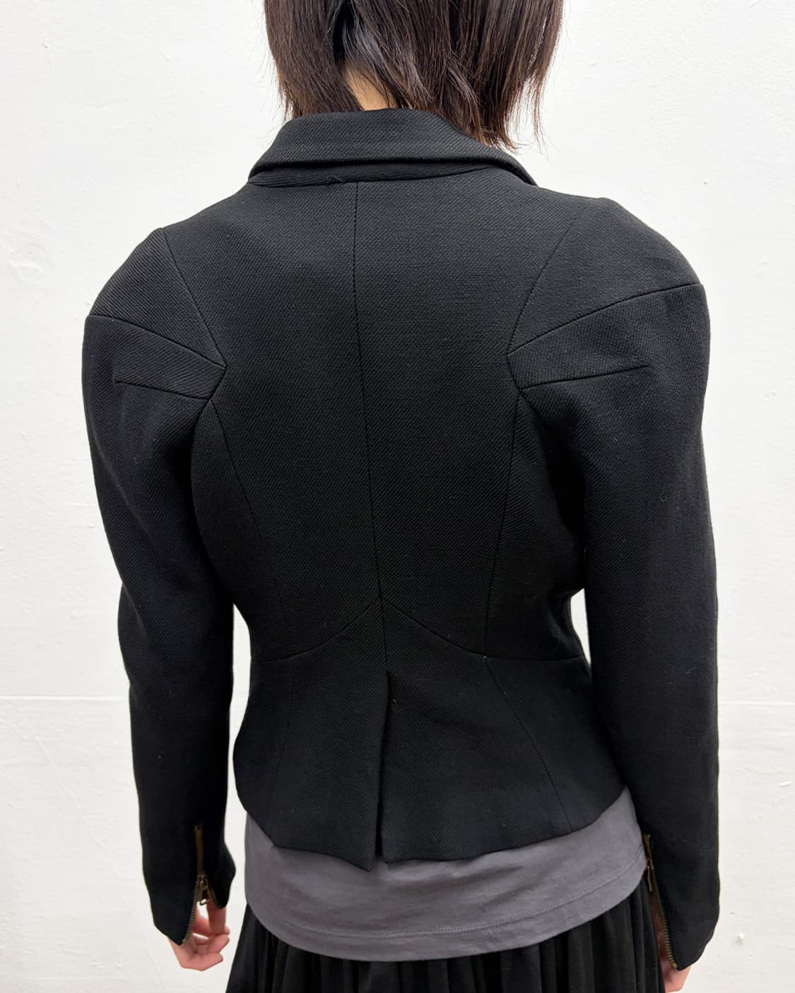 빈티지 비대칭 지퍼 블레이저 상품이미지6