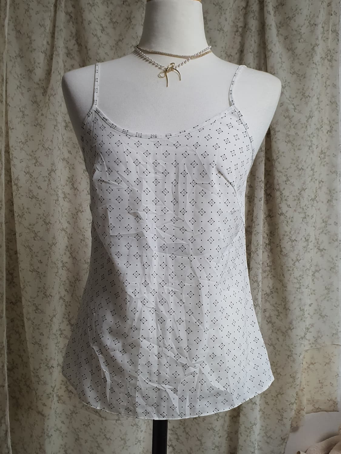 [빈티지] 패턴 끈나시 블라우스 상품이미지2