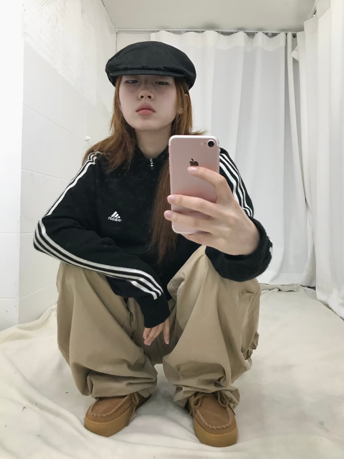 아디다스 트랙 블랙 반집업 니트 상품이미지1