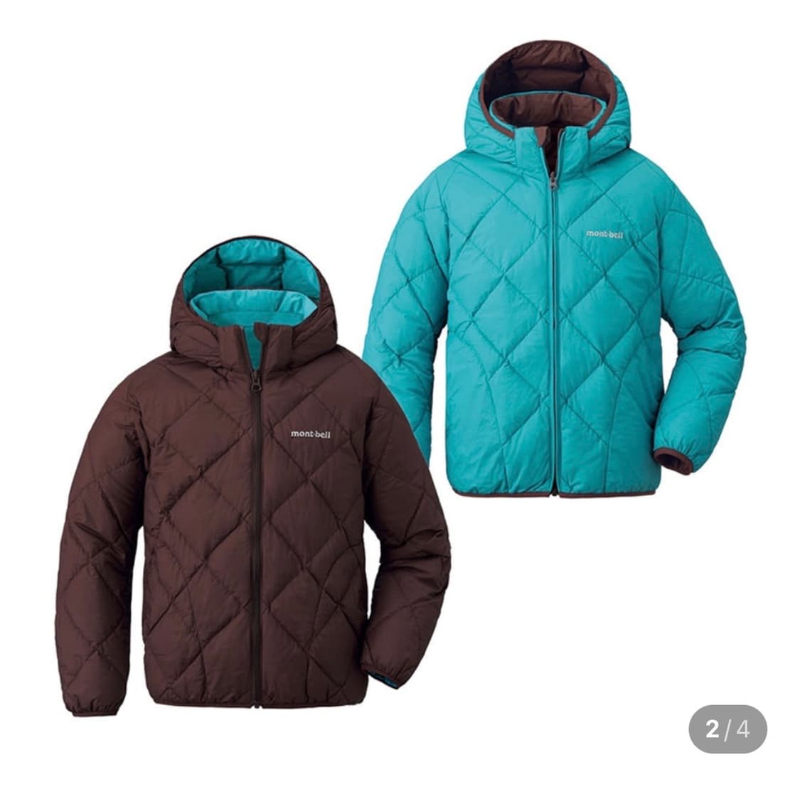 몽벨 키즈 리버시블 경량패딩 브라운 150 상품이미지1