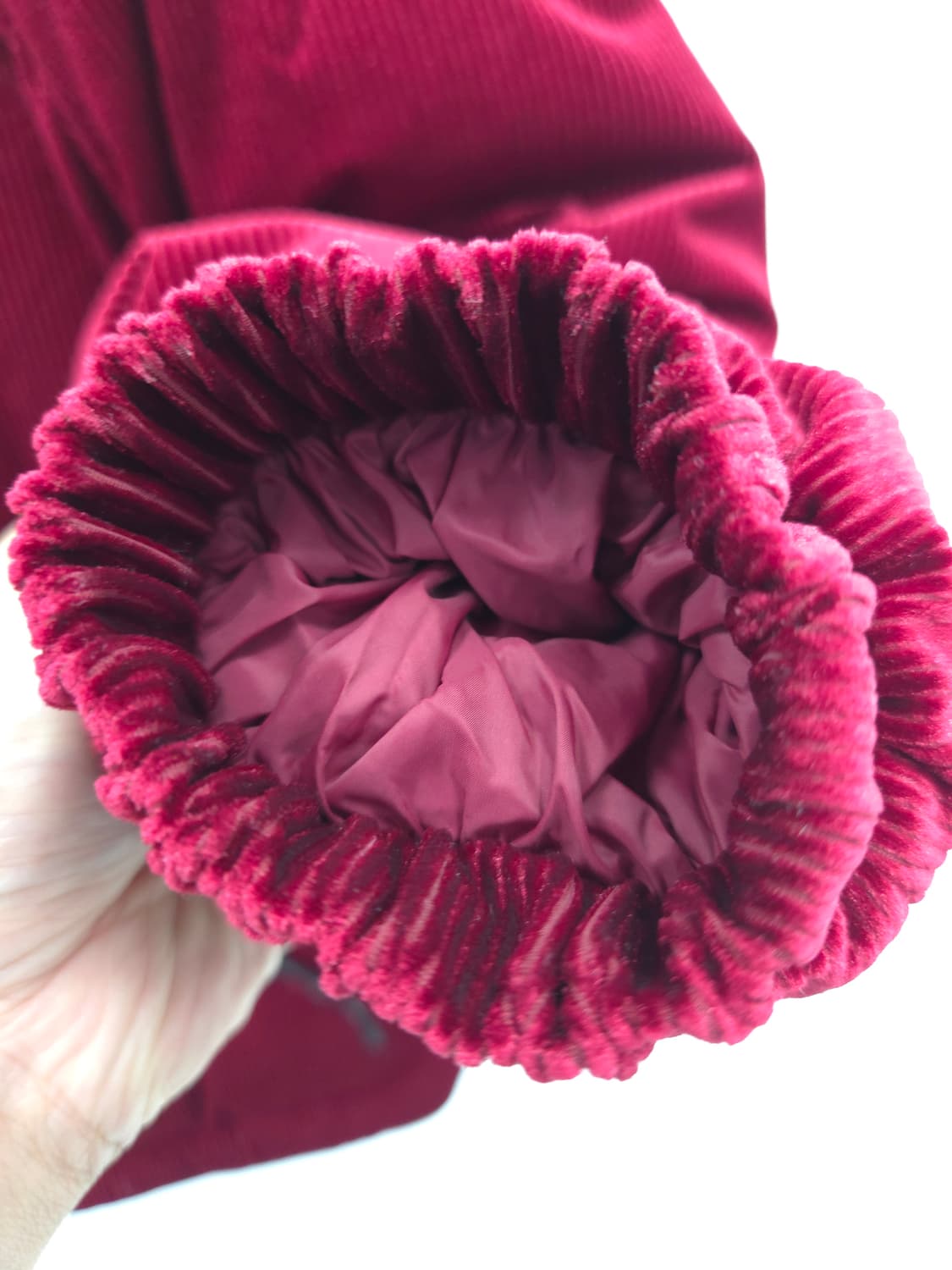 S 널디 코듀로이 패딩 오리털 버건디 상품이미지7