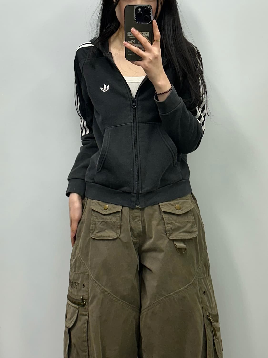 아디다스 사이드라인 블랙 후드집업 상품이미지1