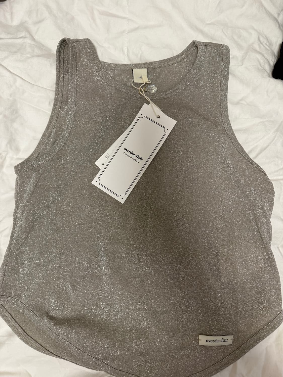 오버듀플레어) METALLIC HALTER TOP BEIGE GREY 상품이미지1