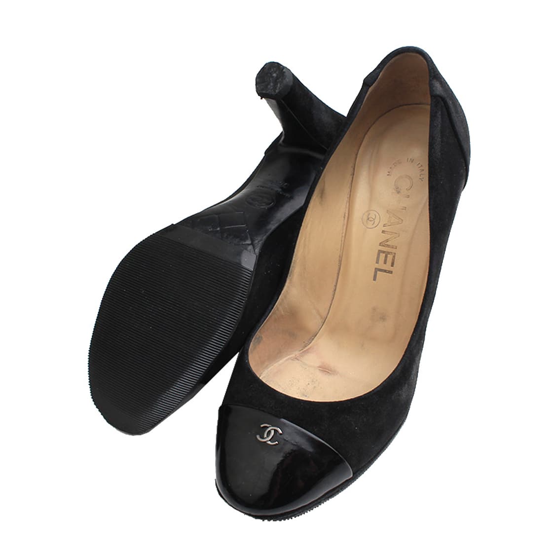 샤넬 블랙 스웨이드 캡토 펌프스 (36 C) 상품이미지3