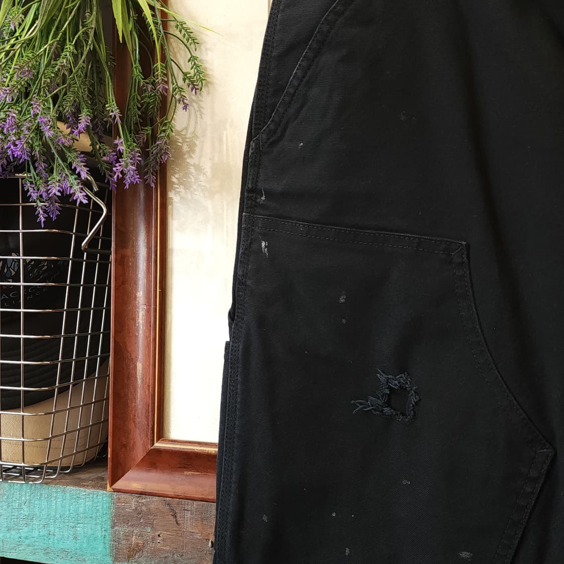 칼하트 워크팬츠 더블니 유틸리티 워크팬츠 블랙 31x30 상품이미지4