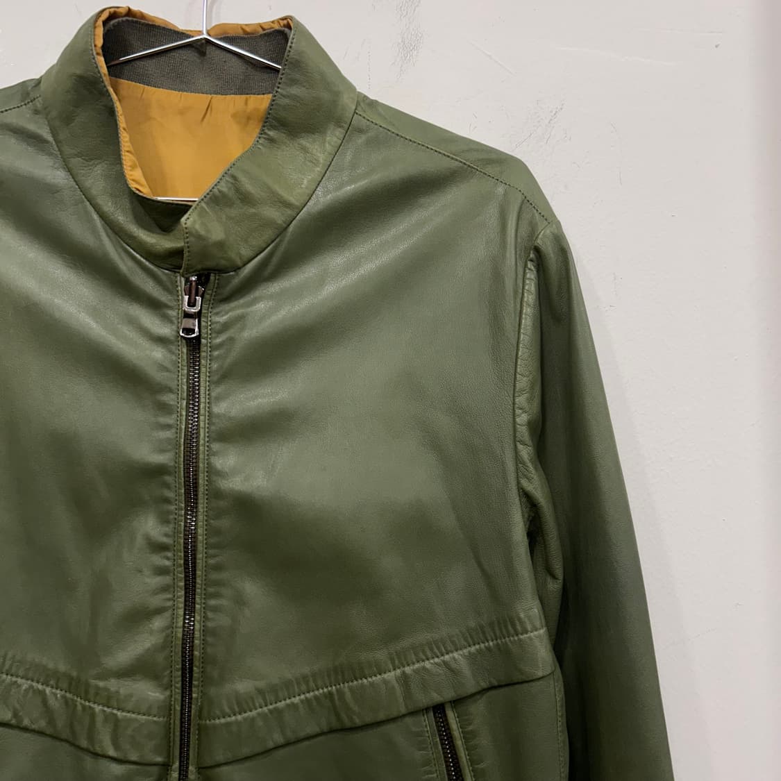 GALLOTTI 리버시블 램스킨 절개 레더자켓 상품이미지1