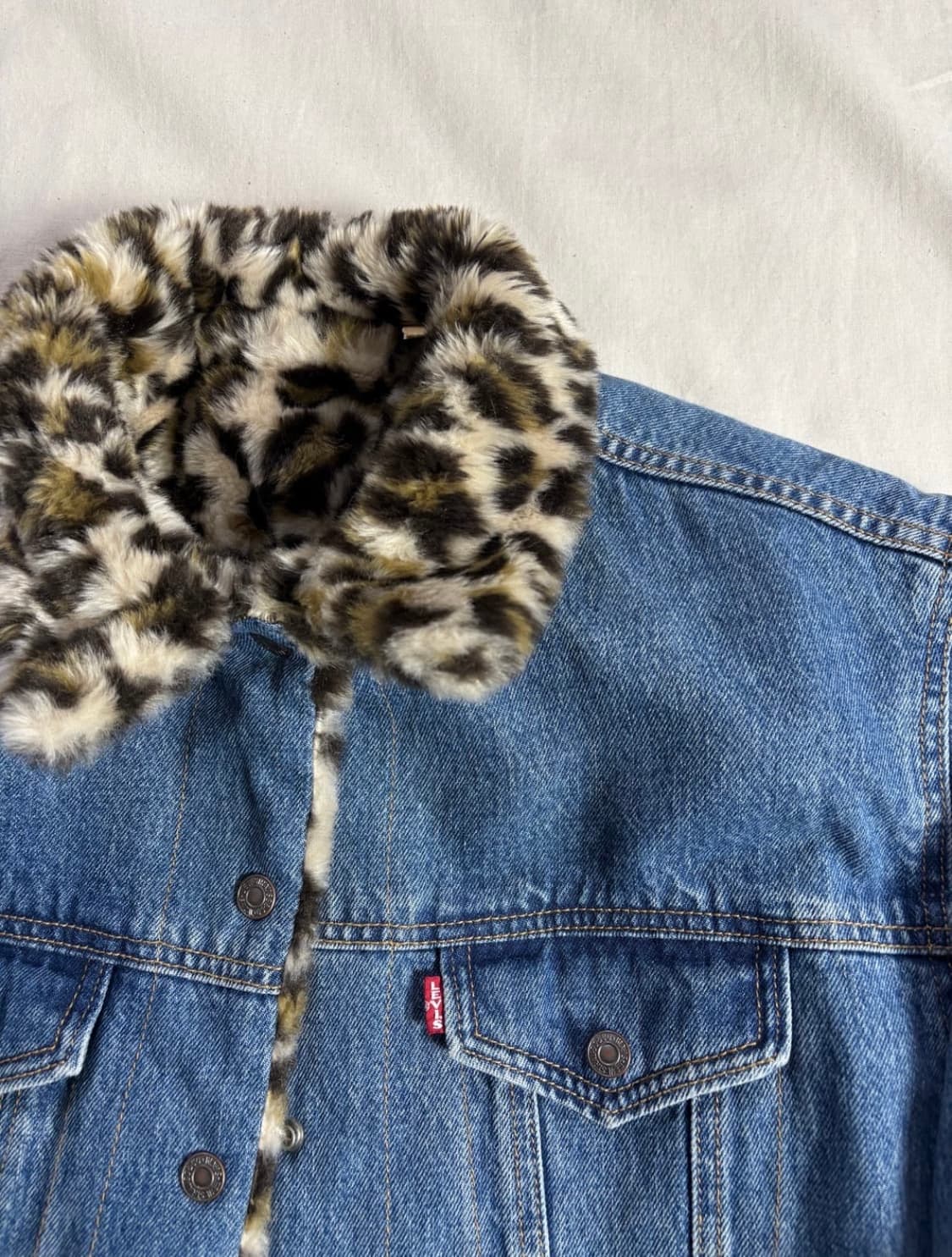 Levis 리바이스 리버시블 레오파드 청자켓 m 상품이미지3