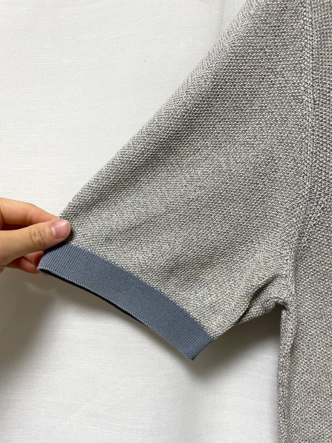 (이태리 제조) 에르메네질도 제냐 남성 실크 코튼 반팔 니트 카라티 L  상품이미지4