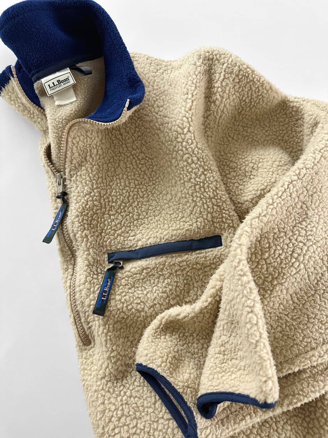 90s 빈티지 엘엘빈 플리스 하프 집 풀오버 상품이미지3