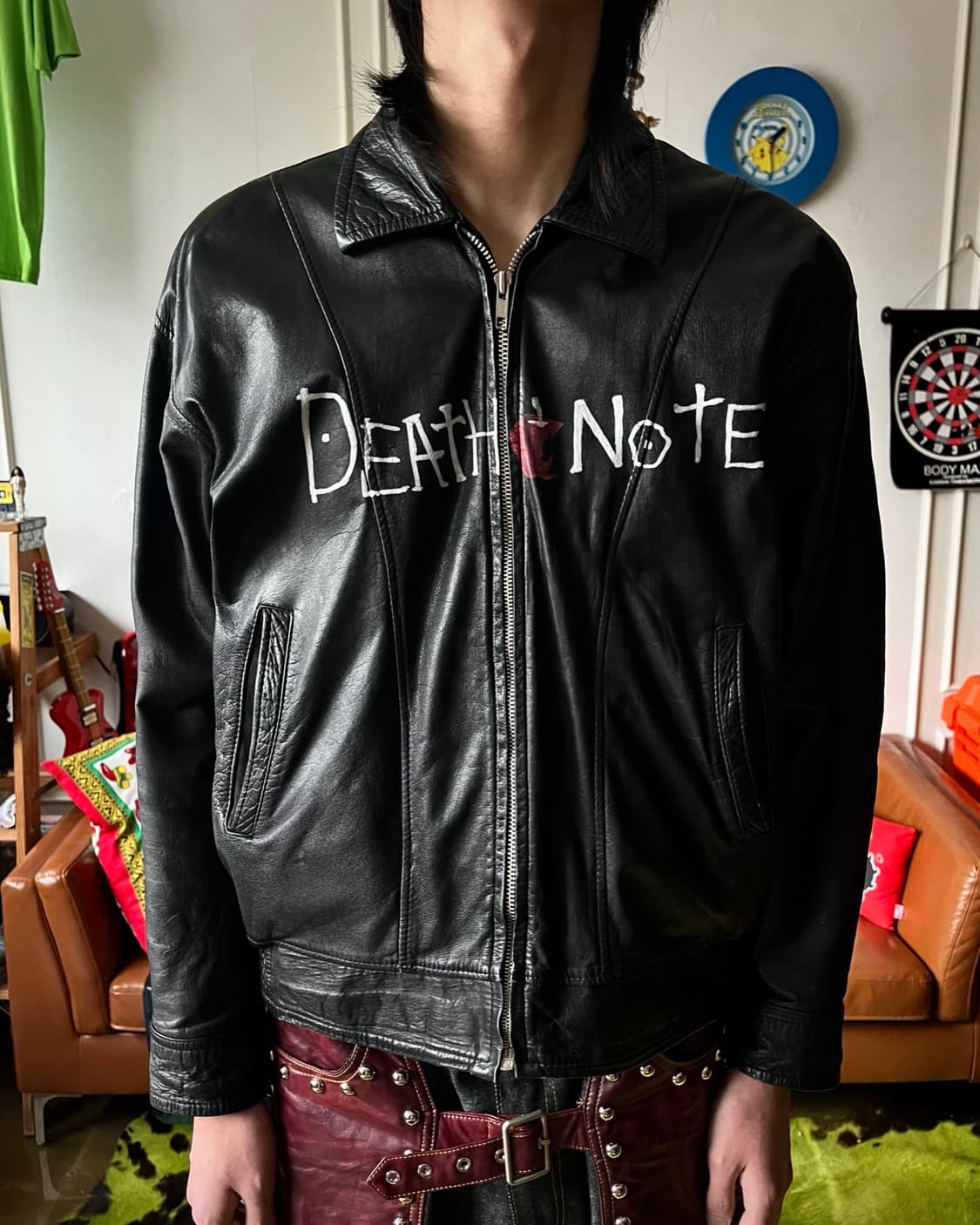 Death Note Hand Painted Leather Bomber 상품이미지2