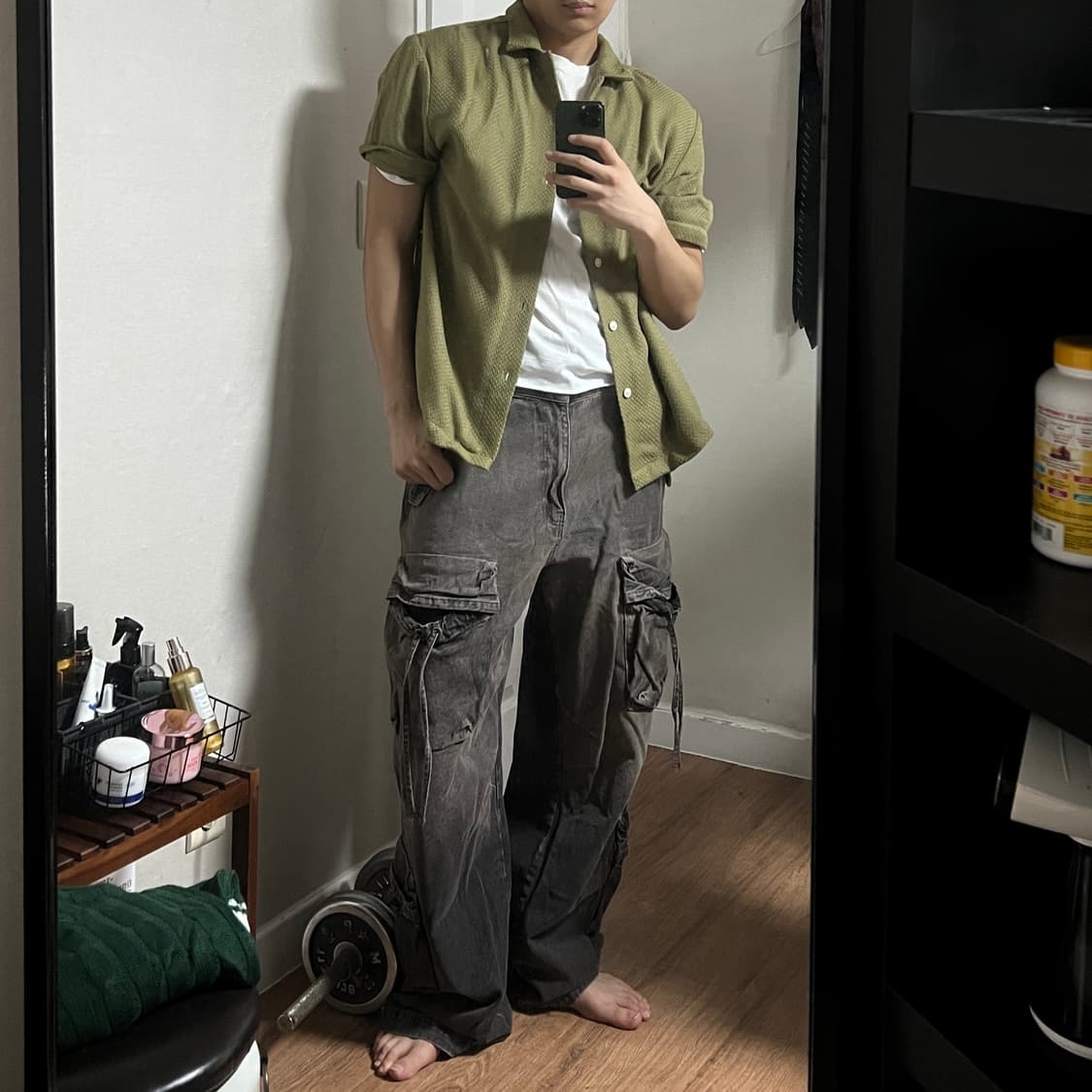 H&M 올리브그린 반팔니트셔츠 L-XL 상품이미지7