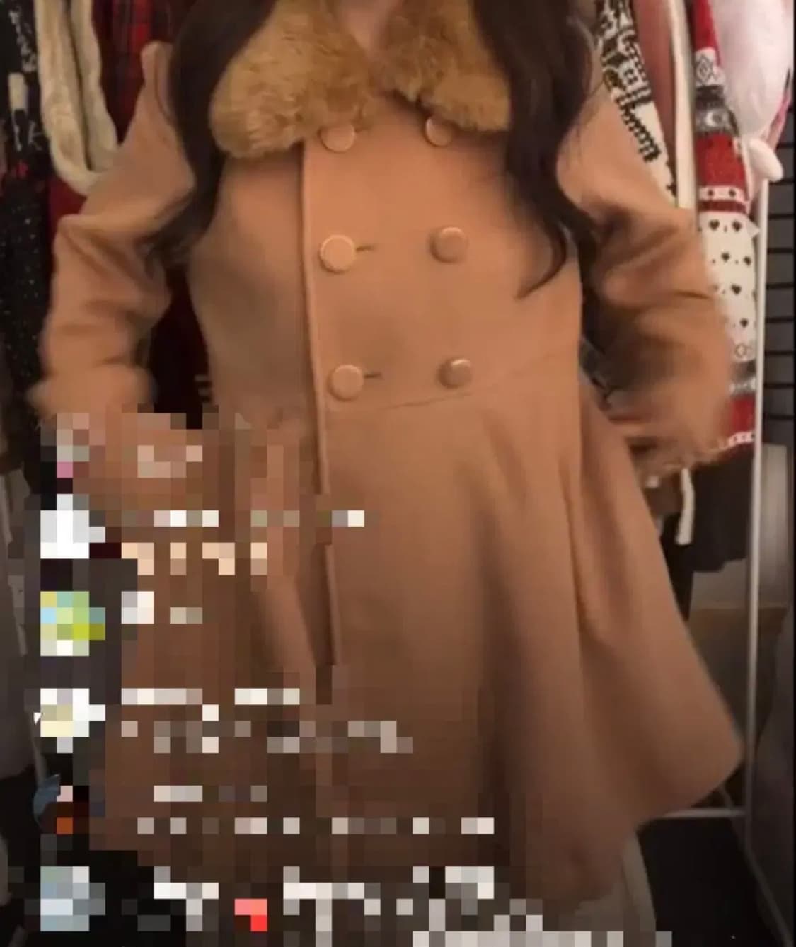 모리노가토 살구초코맛 모리걸 히메갸루깔 퍼 6단추 원피스형 코트 상품이미지1