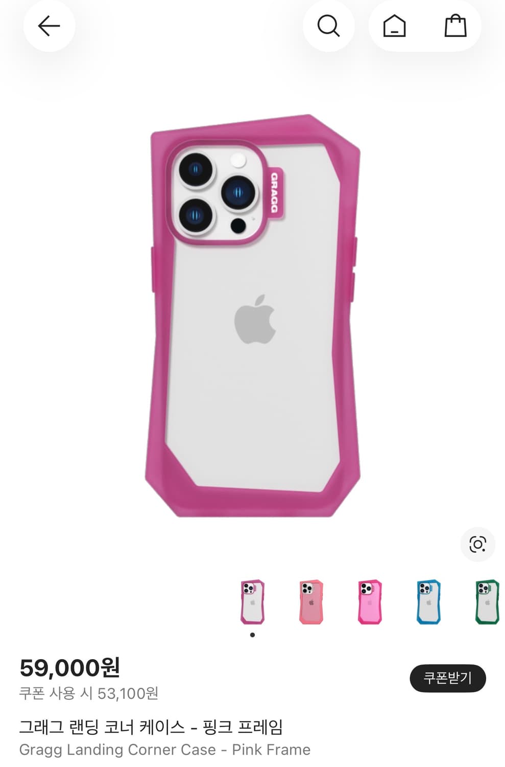 GRAGG 그래그 아이폰 케이스 핑크 새상품 상품이미지1