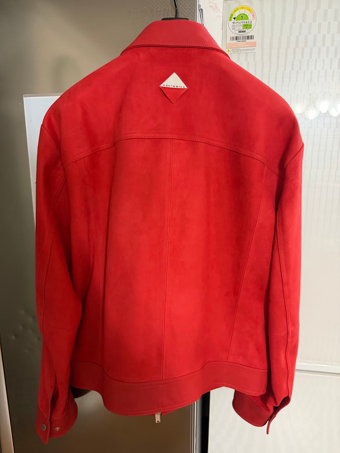 (새상품) 언지미크 스웨이드 자켓 L 레드 상품이미지3