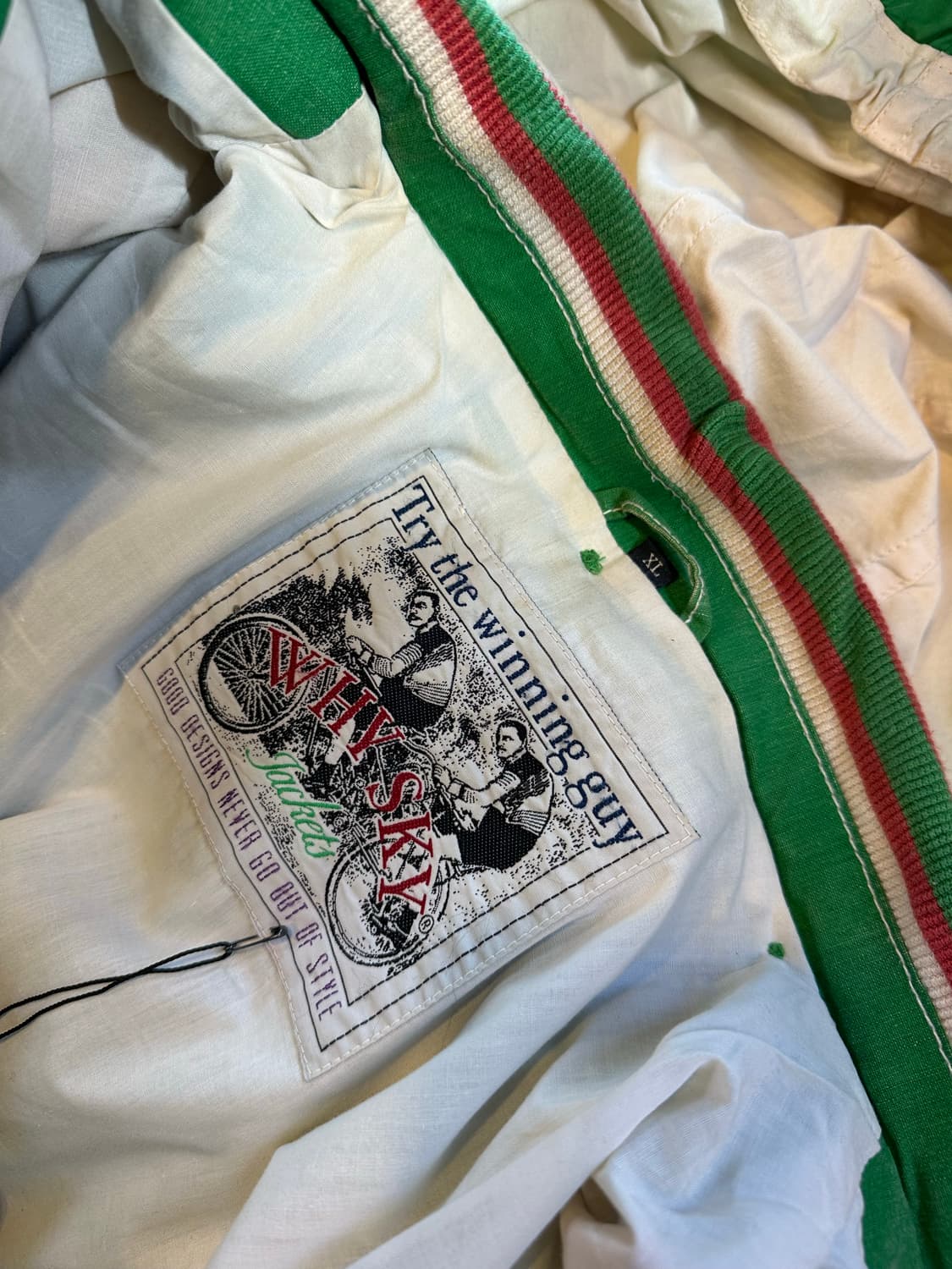 90s Why Sky 후드 바시티 자켓 상품이미지10