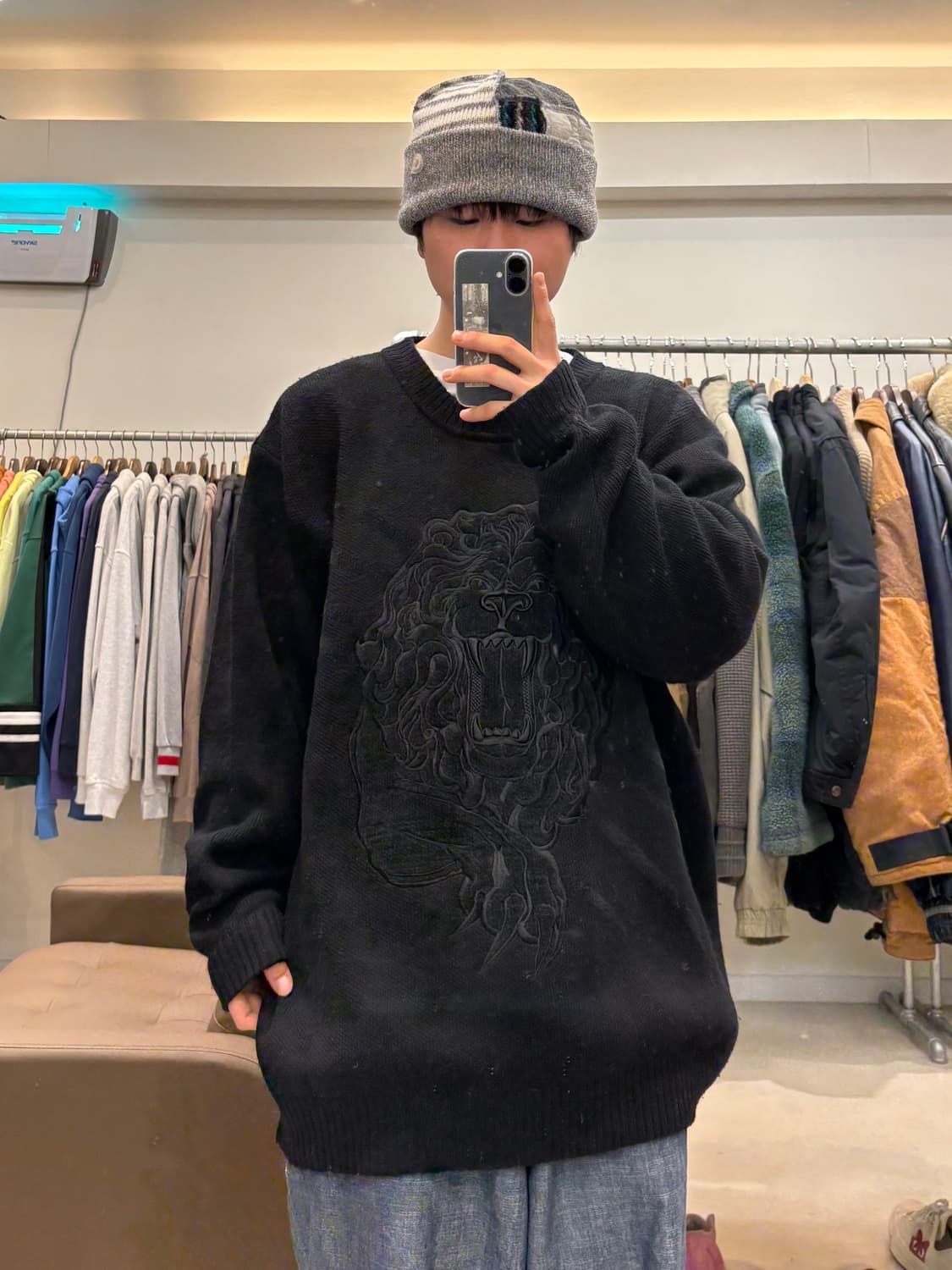 90s 펠레펠레 사자자수 니트 상품이미지8