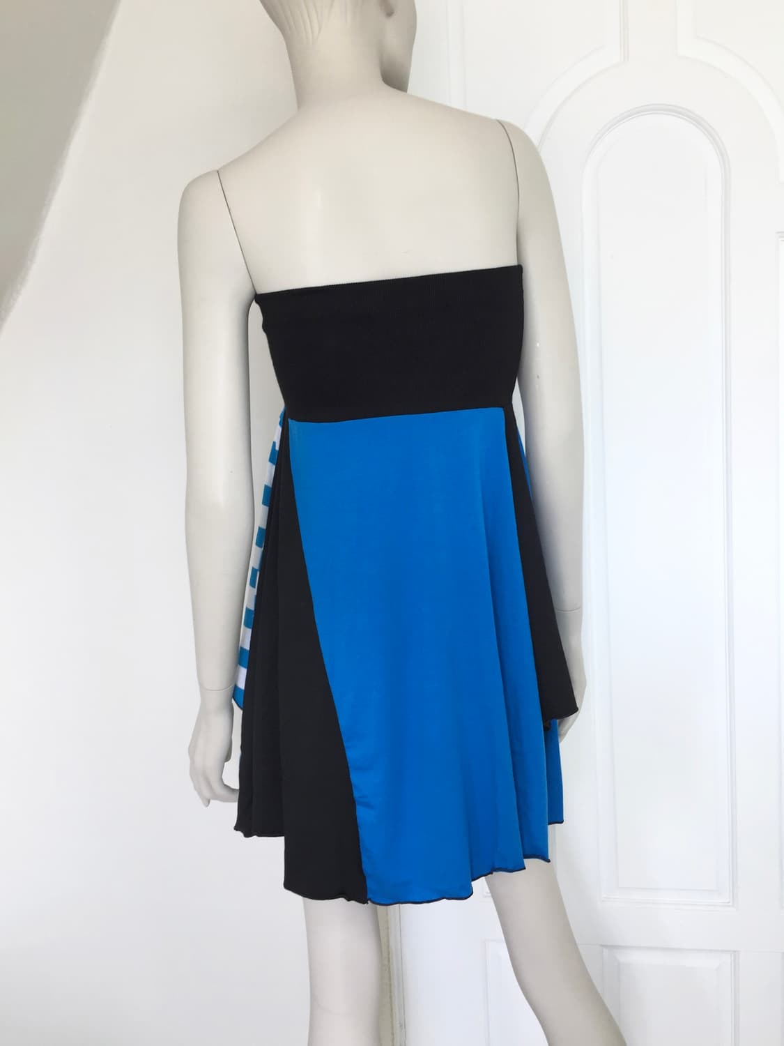 Vintage Print Patchwork Slant Cut Skirt 상품이미지5