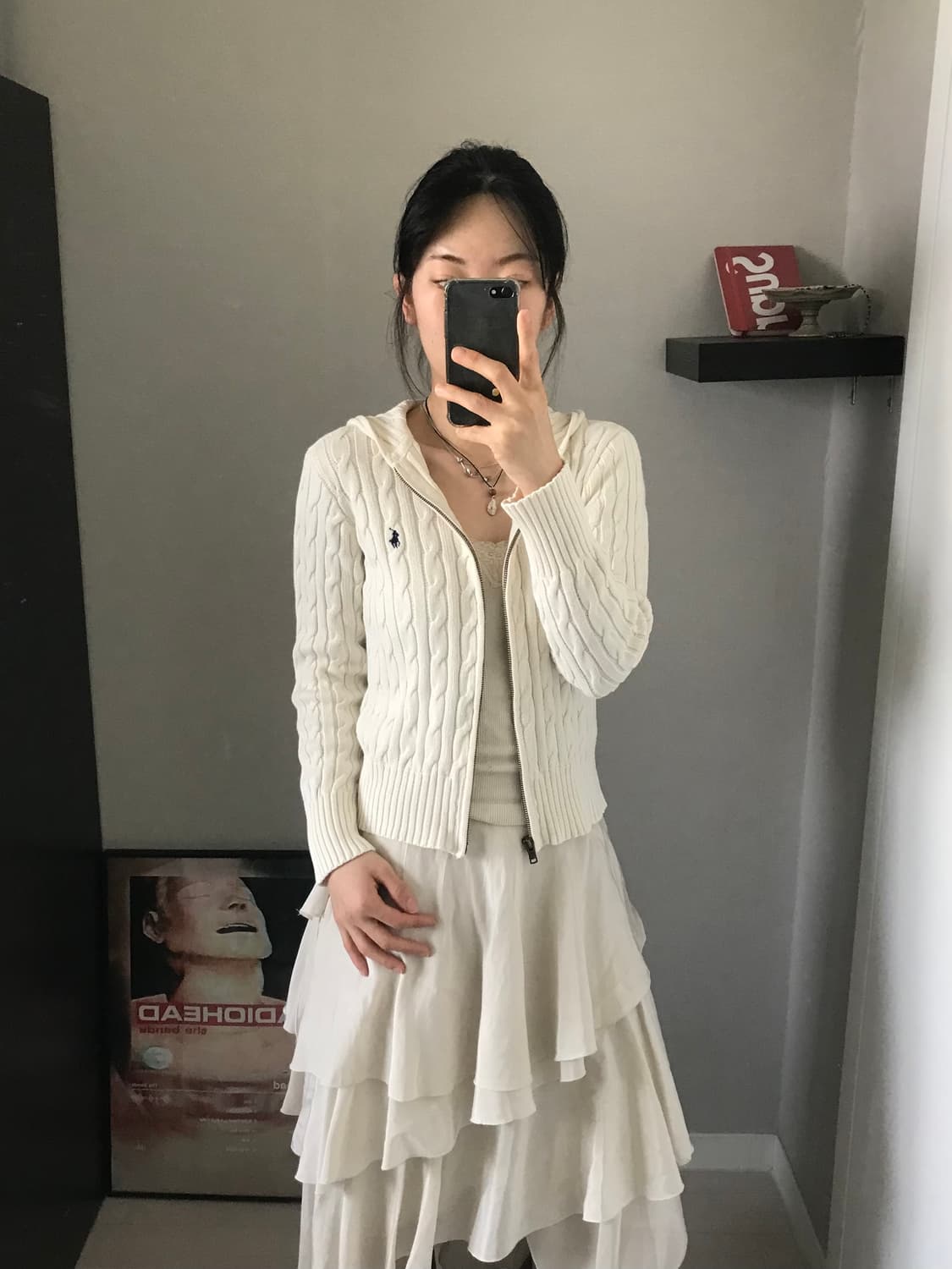 폴로 랄프로렌 포니로고 케이블 니트 후드집업 상품이미지4