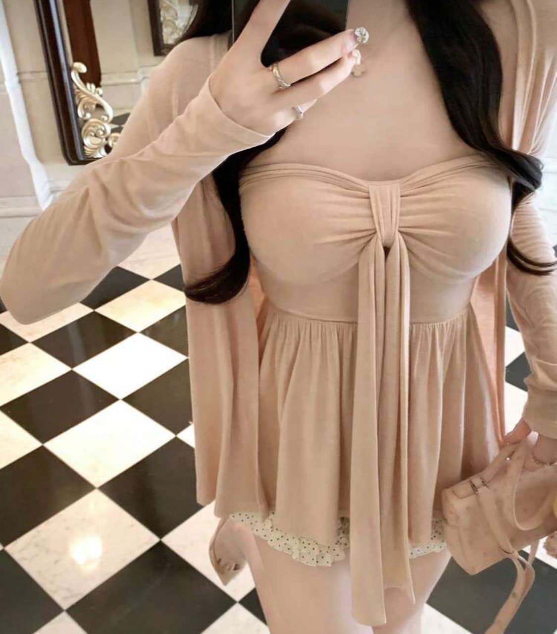 리본 여리 나시탑 새상품 상품이미지2