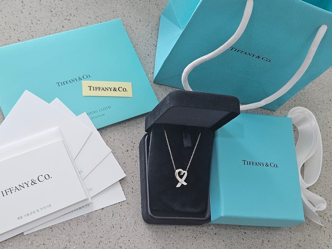 [다이아버전] 티파니앤코 러빙하트 실버 목걸이 미사용급 풀세트 [정품] 상품이미지4