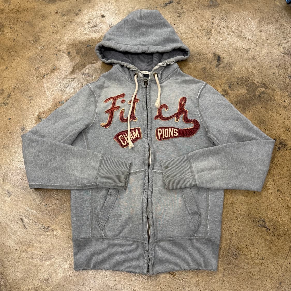 아베크롬비 그레이 버건디 후드집업 상품이미지2