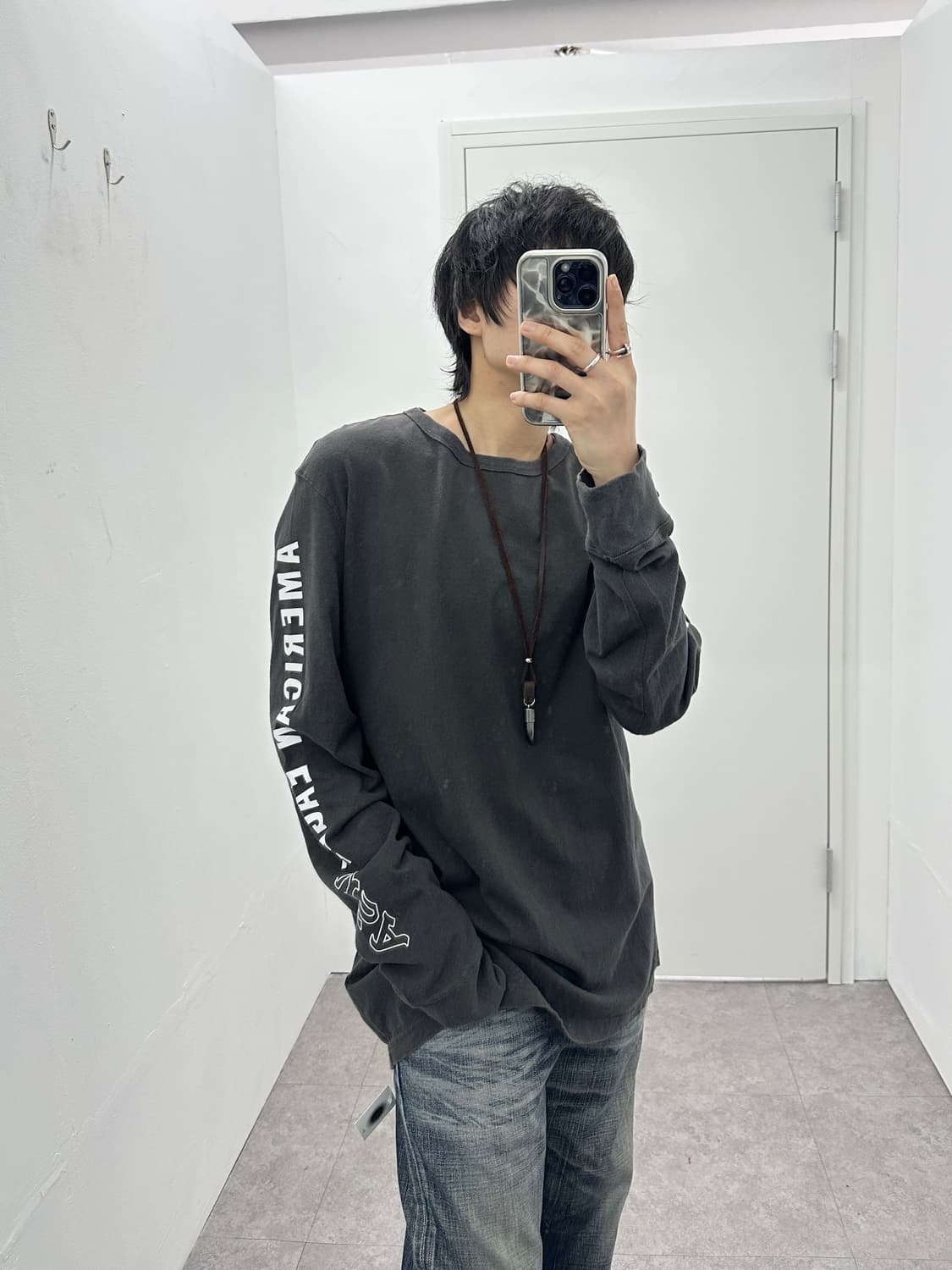 AMERICAN EAGLE 소매 레터링 롱슬리브 상품이미지2