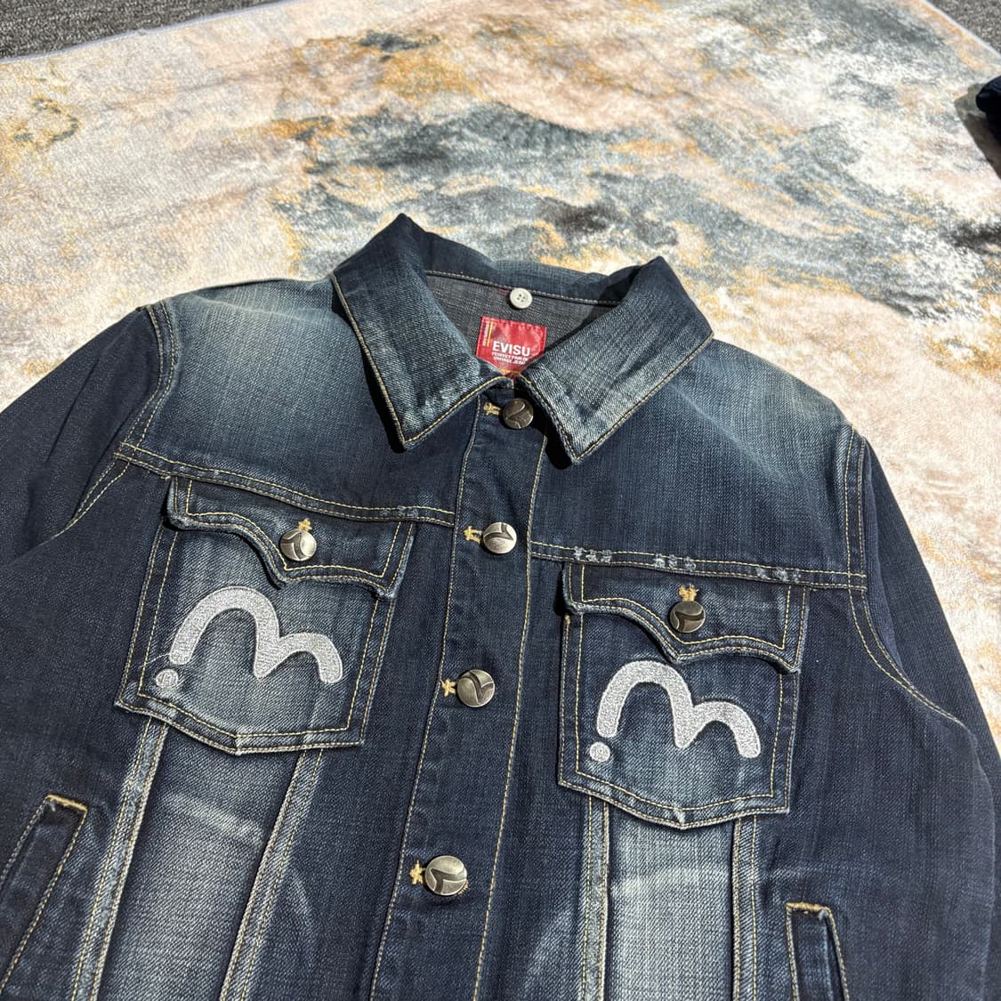 에비수 백로고 빈티지 데님 자켓 상품이미지4