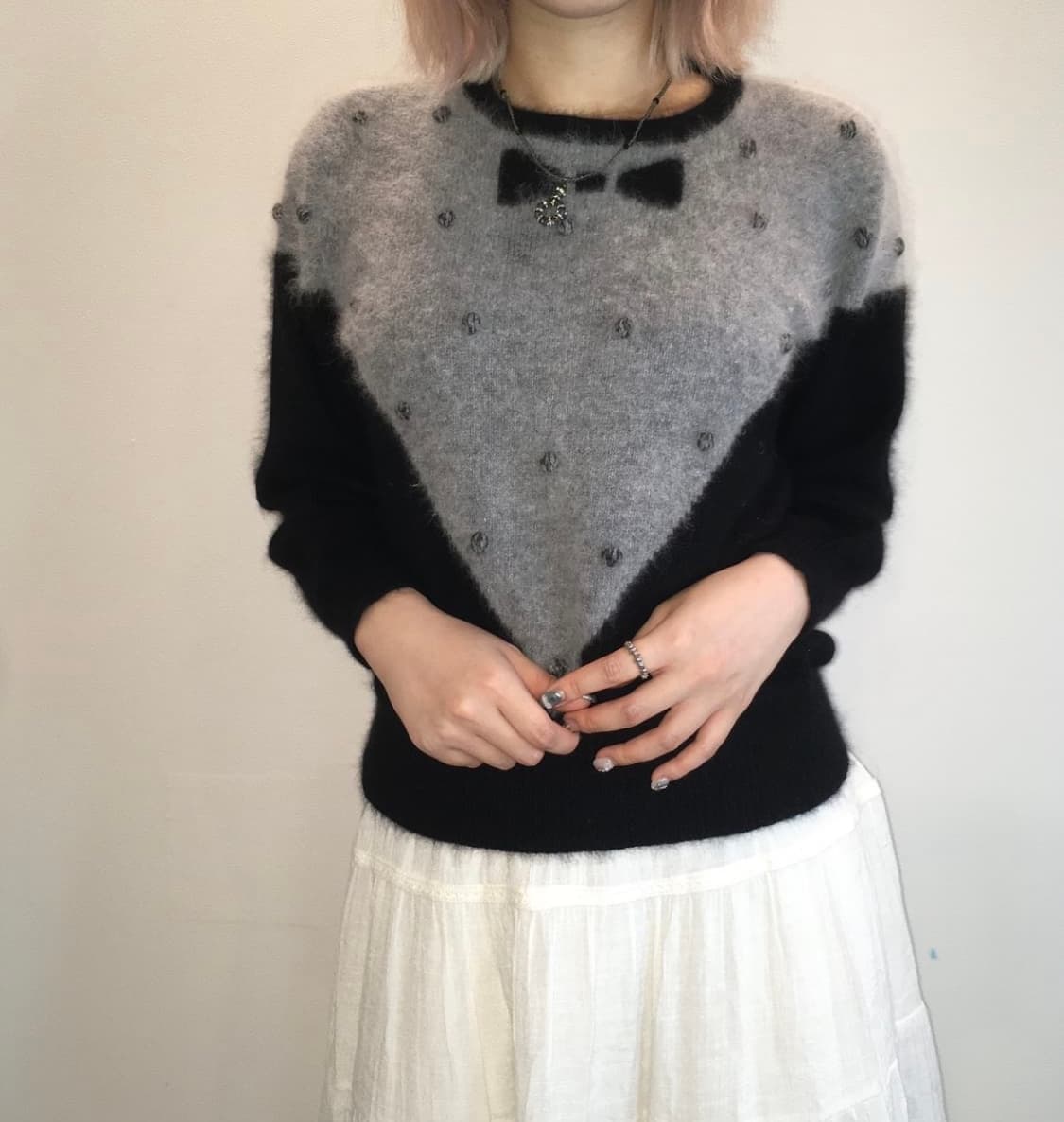 리본 퐁퐁 니트 상품이미지1