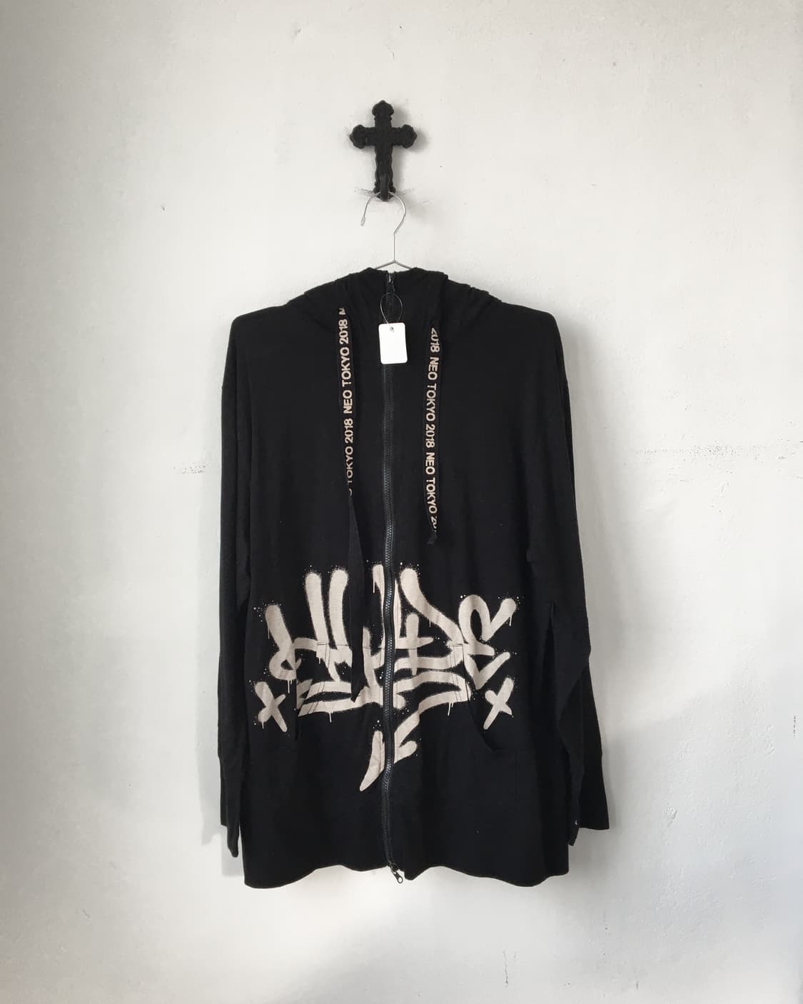 Lettering printing hood zip up 상품이미지4