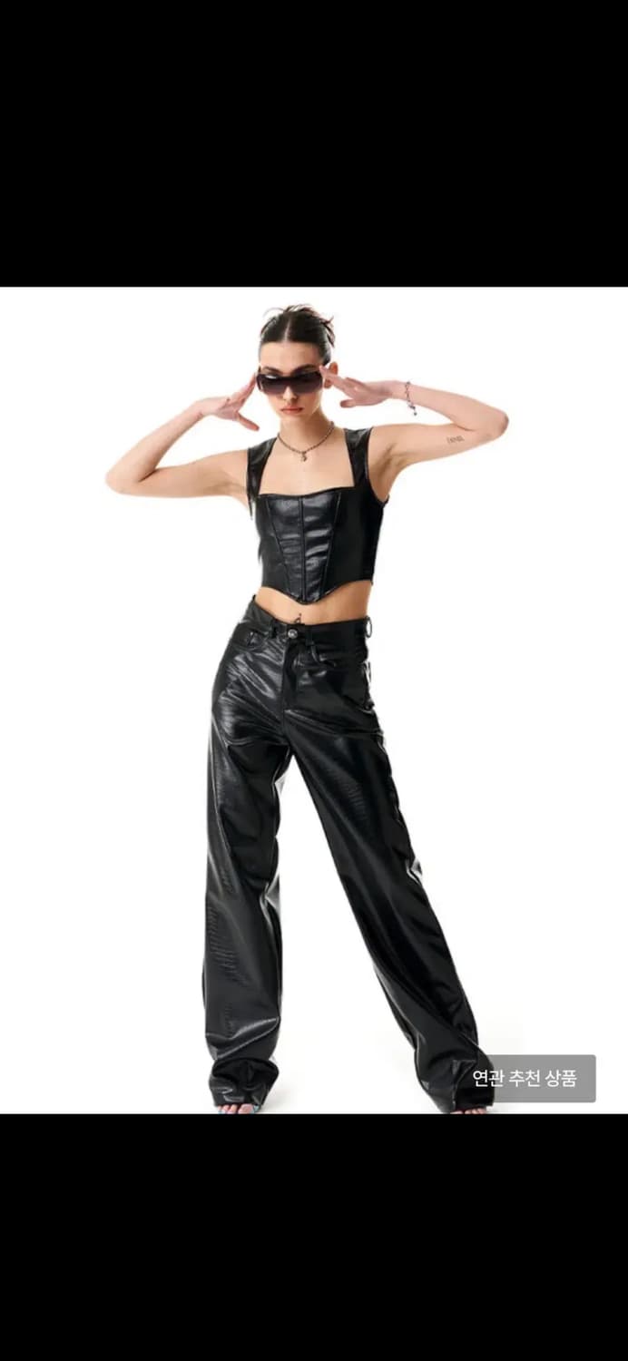 Badee 배디 레더 뷔스티에+팬츠 세트 새상품 상품이미지1