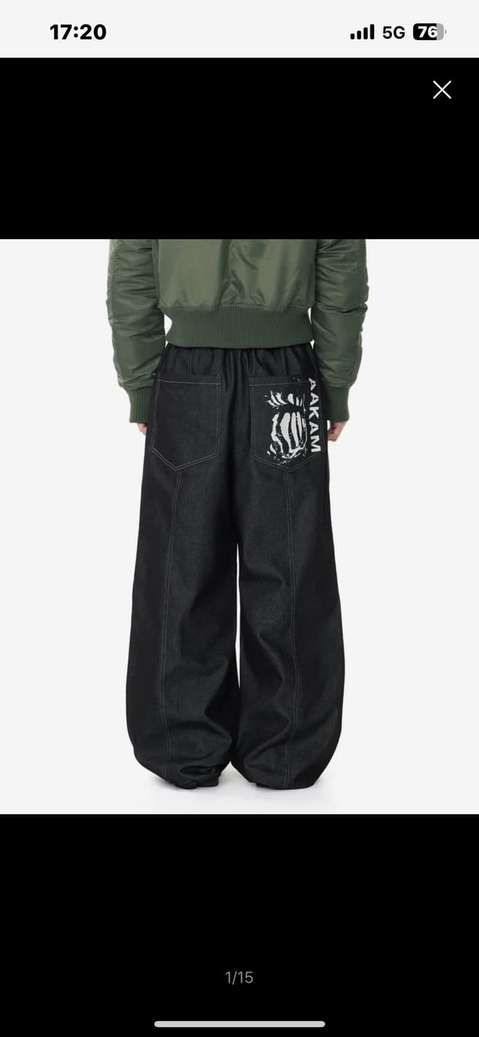 [1] 아캄 Knee Pin-tuck Printed Denim Pants 상품이미지1