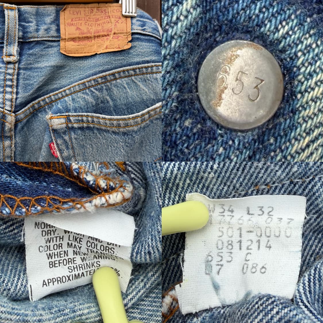 80s Vintage USA Levis 501 W34 L32 상품이미지10