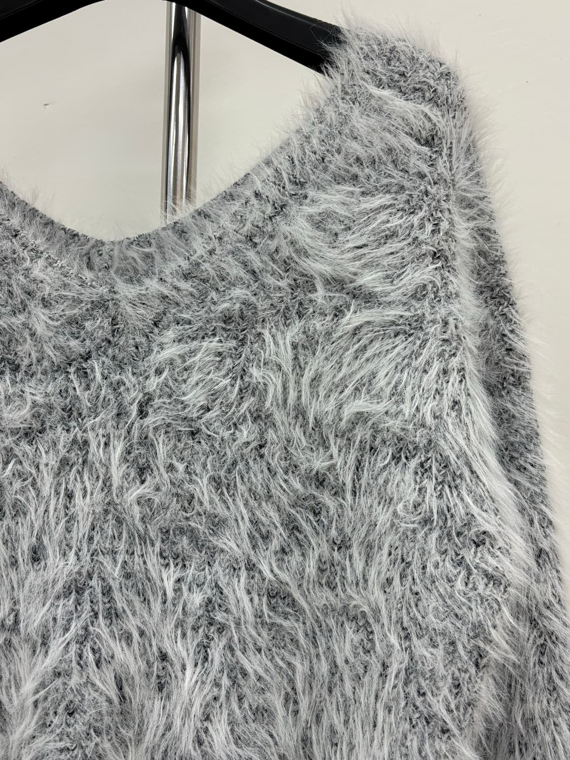 빈티지 그레이 퍼 니트 원피스 상품이미지6