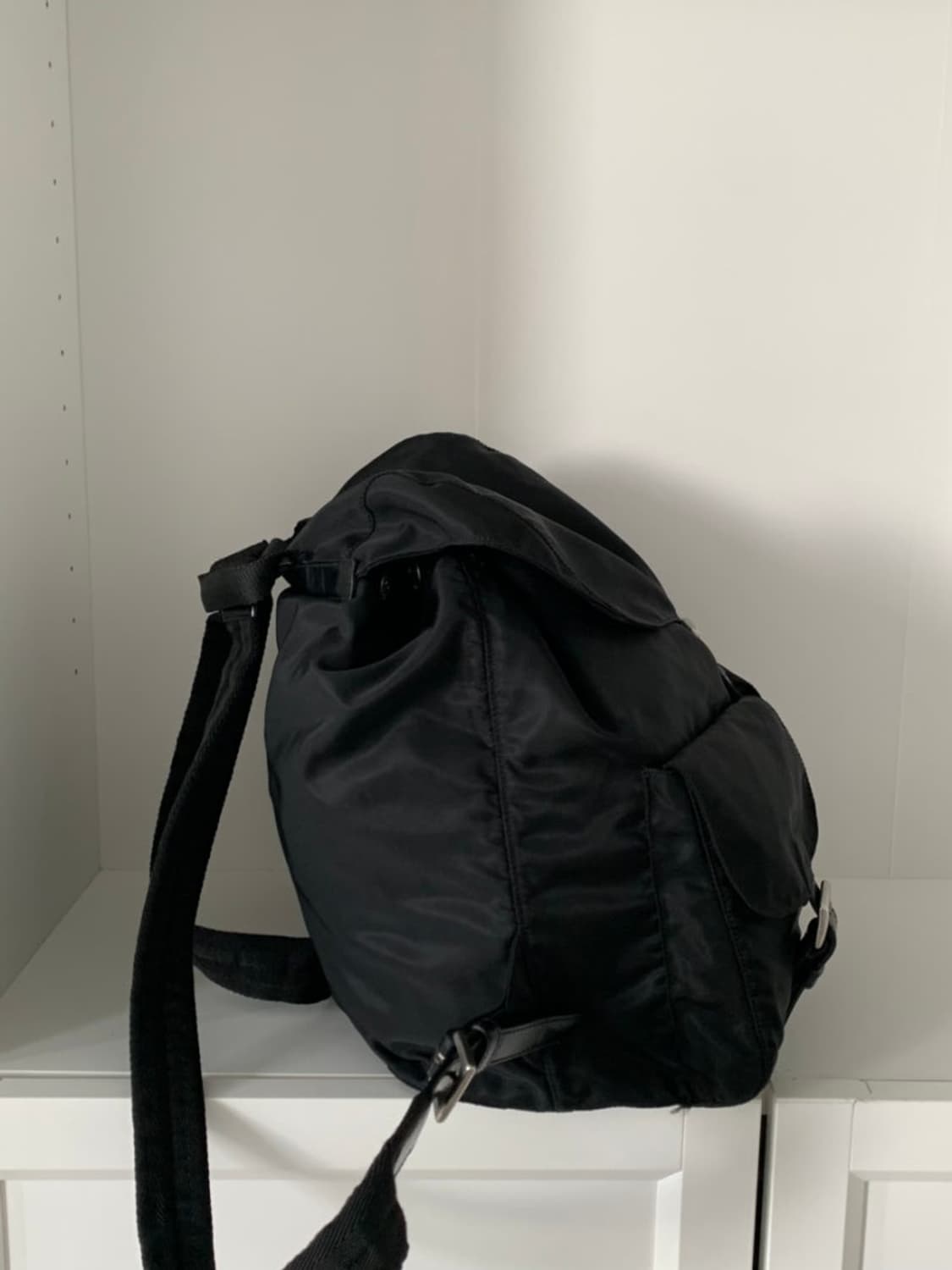 프라다 리나일론 백팩 (m) 블랙 -정품 상품이미지4