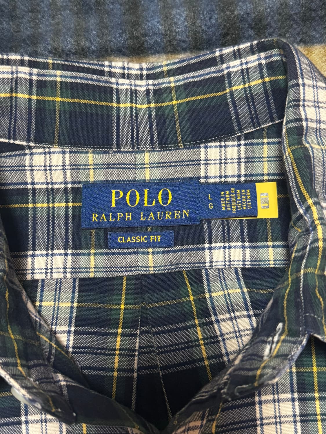 정품) 폴로 플래드 체크 셔츠 (딥 그린, L) 상품이미지3