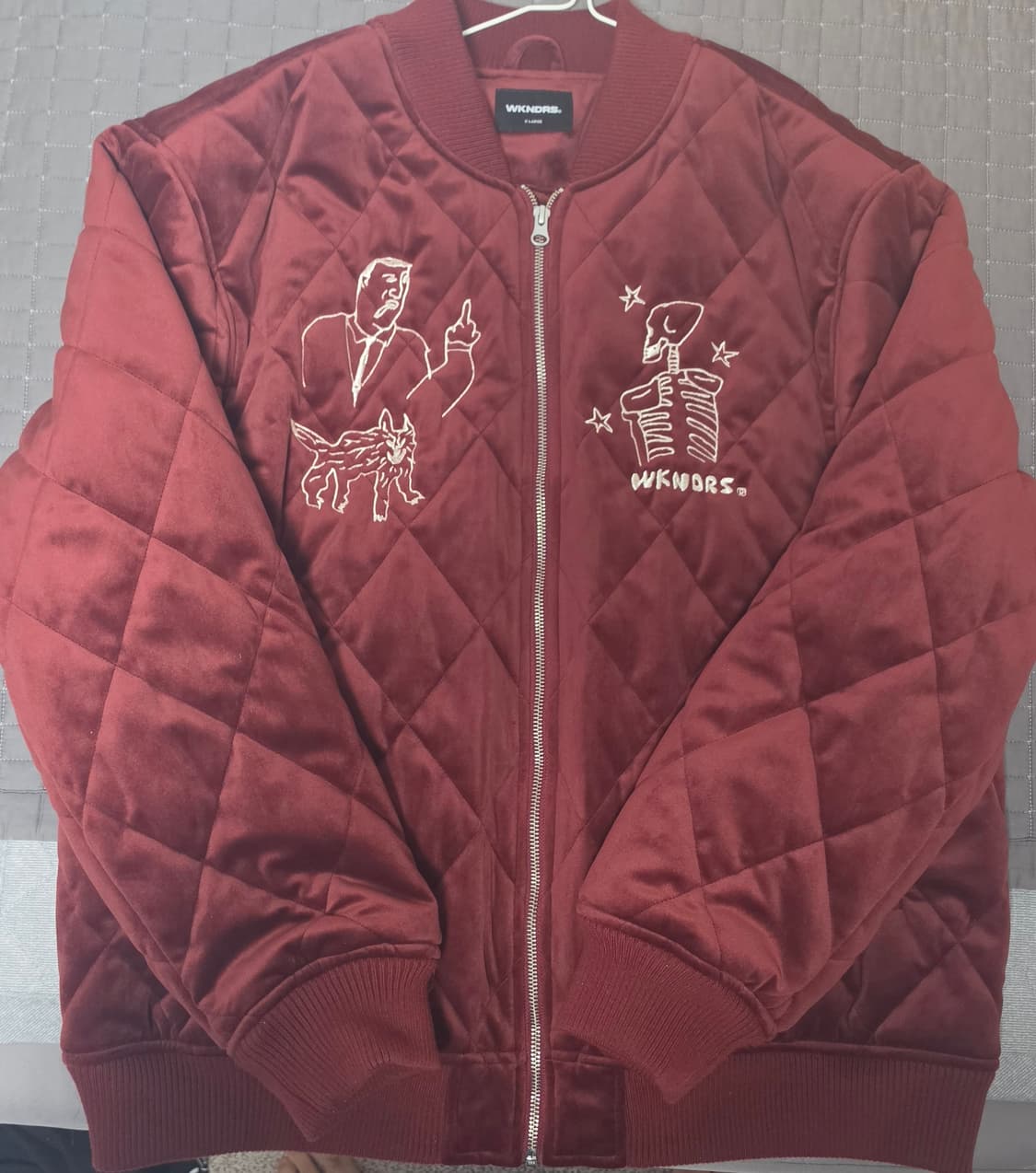 위캔더스 벨벳 버건디 자켓 판매 상품이미지2