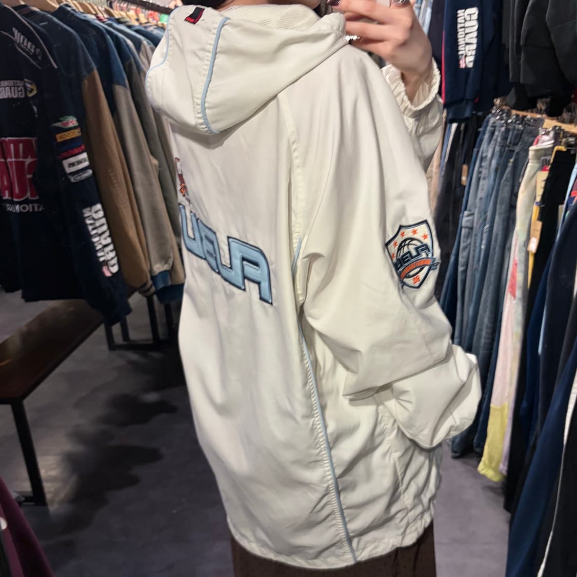 [IM] FUBU 후부 로고 후드 바람막이 화이트 상품이미지6