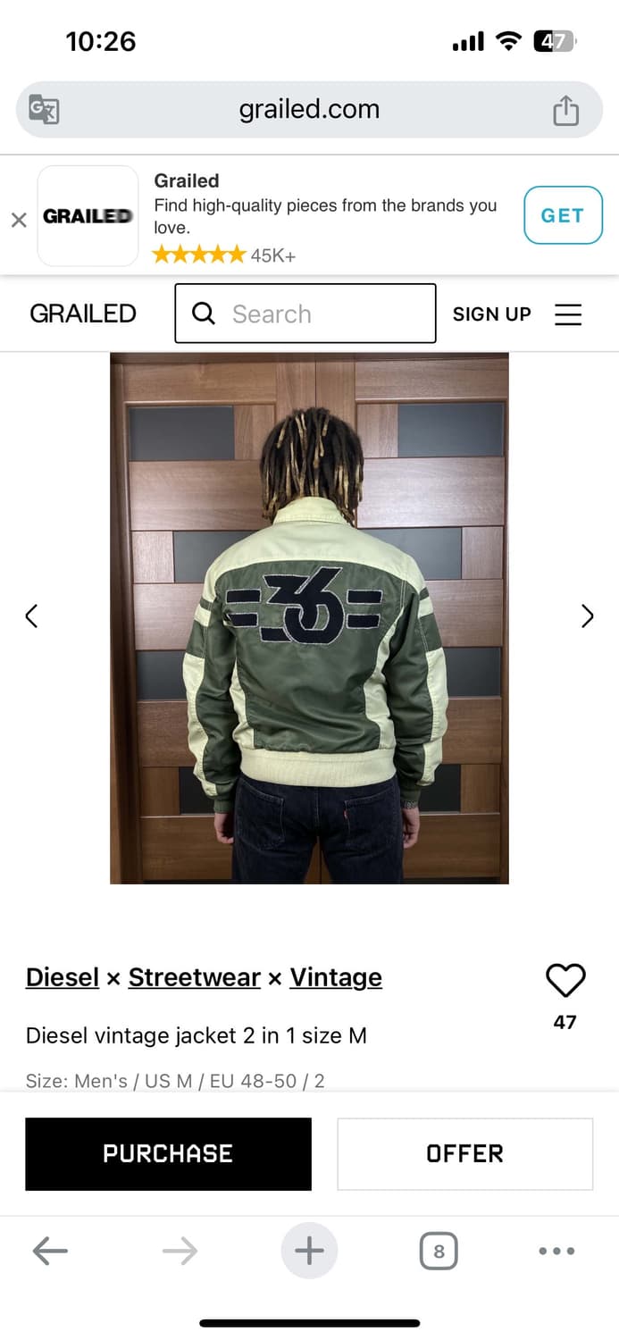 디젤 리버시블 나일론 빈티지 자켓 상품이미지4