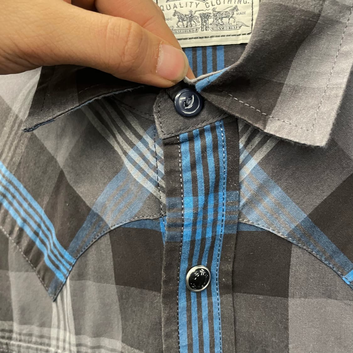 00s 리바이스 웨스턴 펄 스냅 체크 포켓 셔츠 N210 상품이미지6