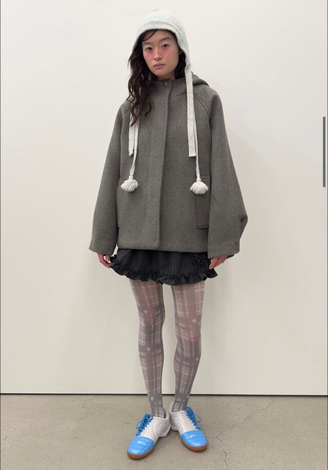 타입서비스 후디드 하프 코트 그레이 상품이미지4