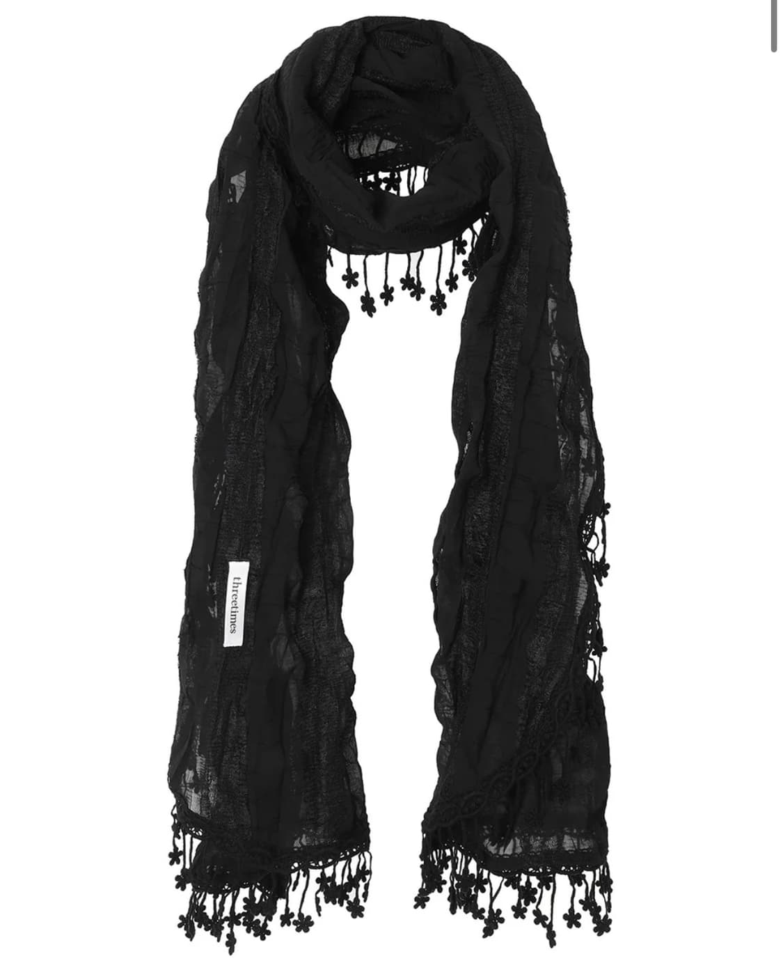 쓰리타임즈 델링 스카프 블랙 deling scarf 상품이미지1