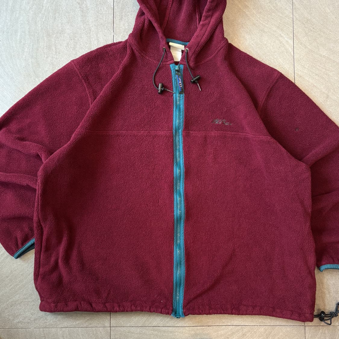 90s L.L.bean 90년대 생산 엘엘빈 플리스 스냅티 후드 티 상품이미지3