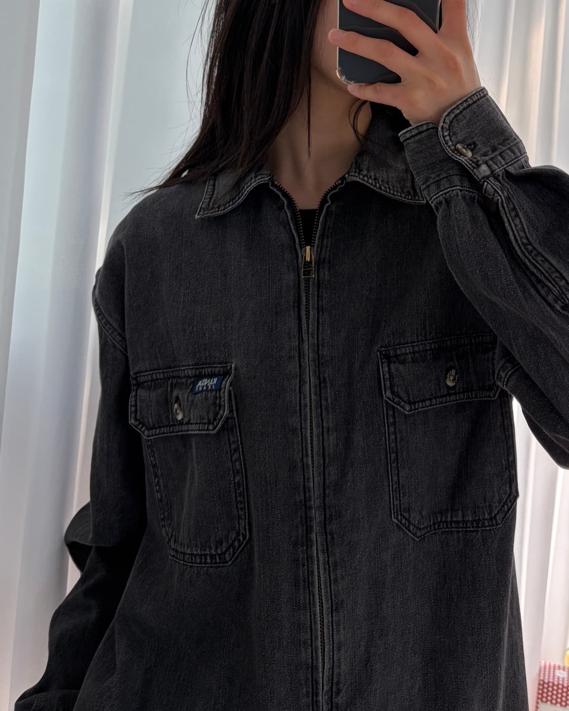 [M]KANSAI JEANS 간사이 진스 흑청 집업 셔츠 자켓 상품이미지2