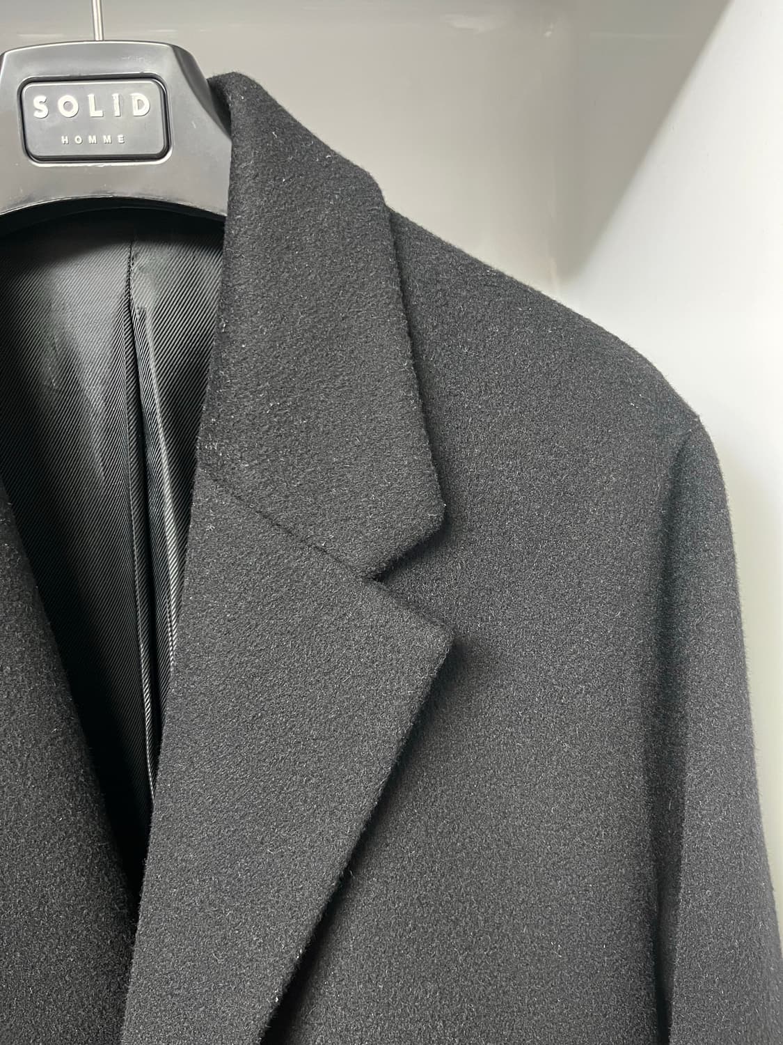 솔리드옴므 블랙 핸드메이드 캐시미어 코트 46사이즈 상품이미지3