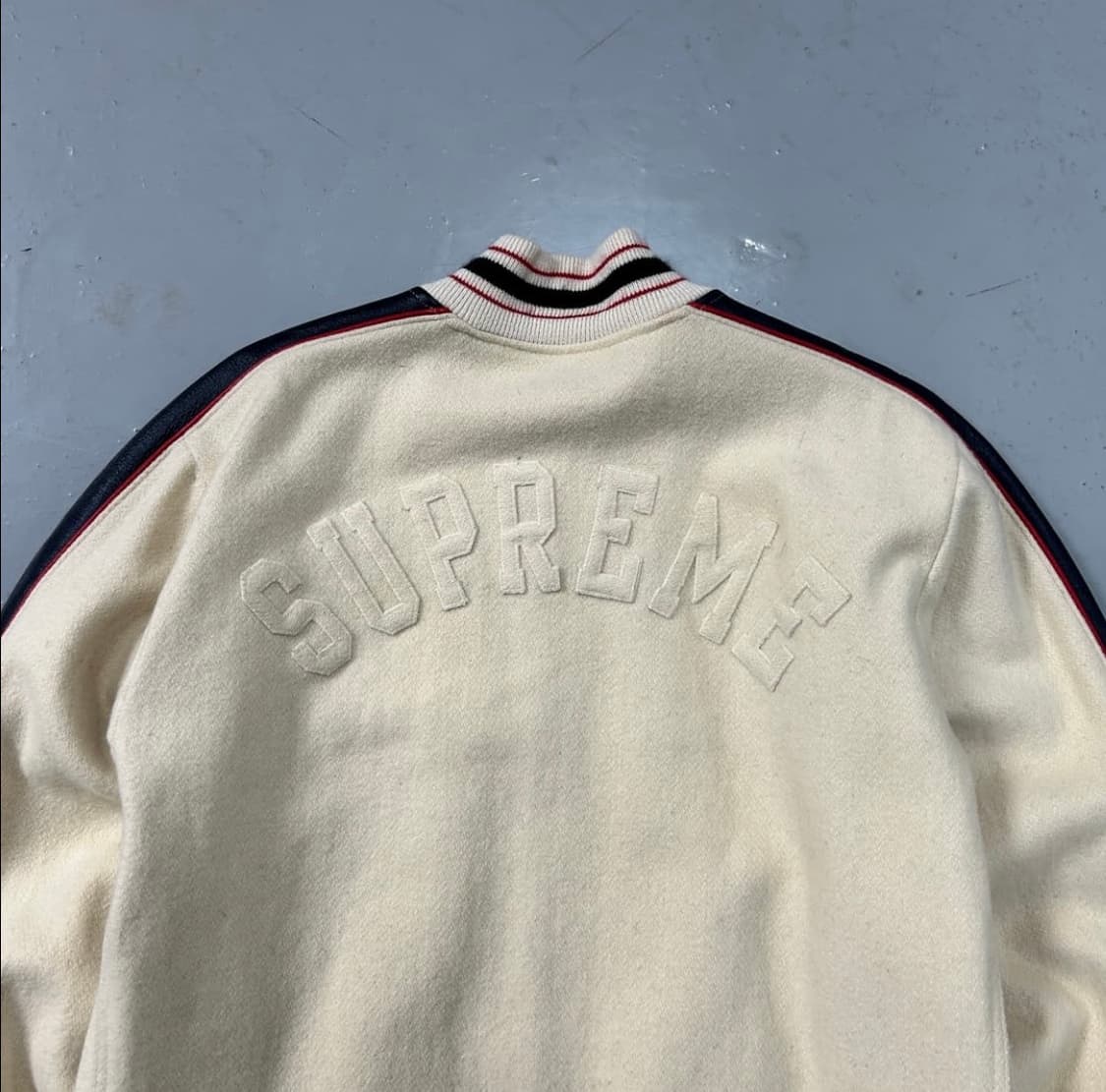 2003FW 슈프림 레더 울 바시티 자켓 상품이미지6