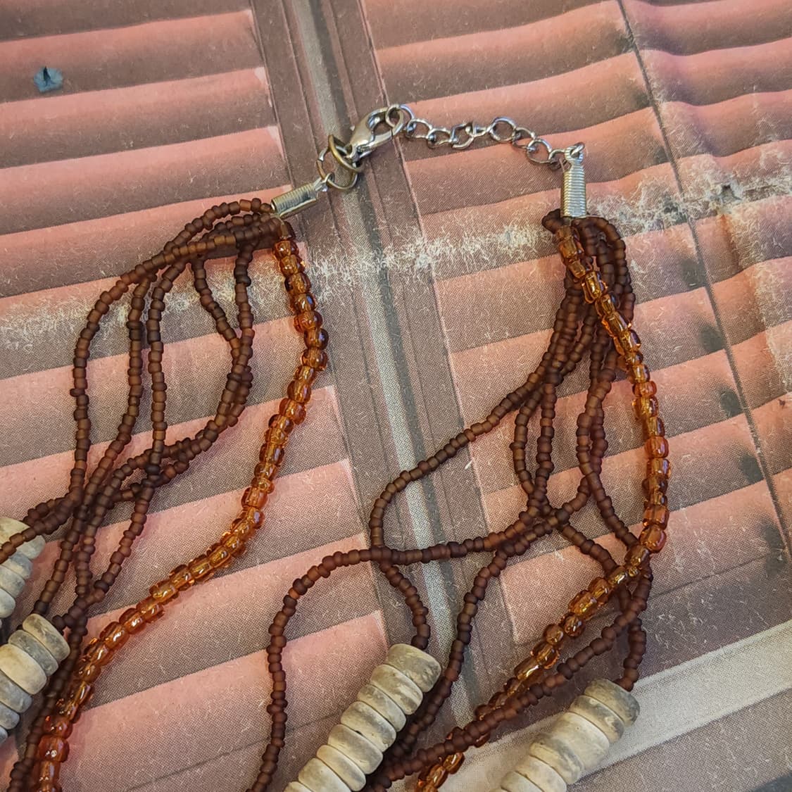 90s 프랑스 빈티지 쥬얼리 히피스타일 비즈 목걸이 빈티지 목걸이 상품이미지5
