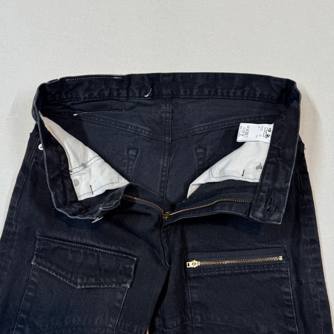 32inch) 코지마 진즈 흑청 데님 모터사이클 팬츠 상품이미지6